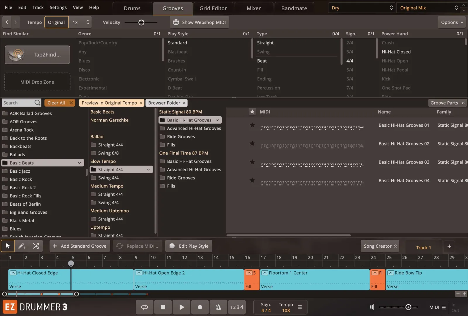 Basic Beats MIDI