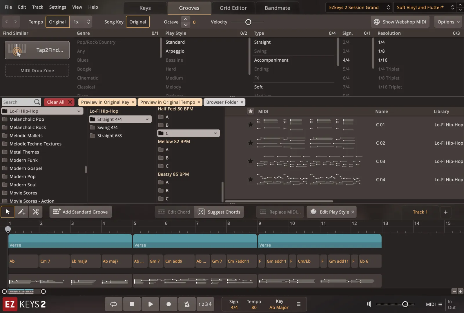Lo-Fi Hip Hop EZkeys MIDI