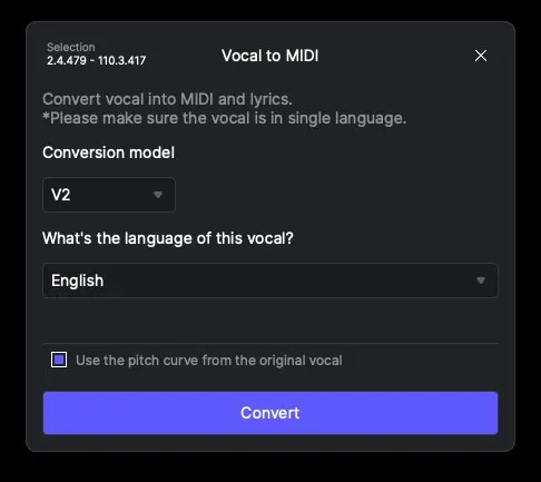 Vocal to MIDI